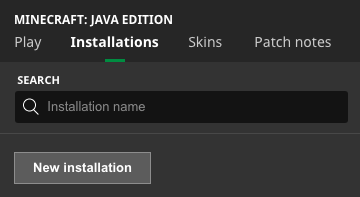New Installation Button
